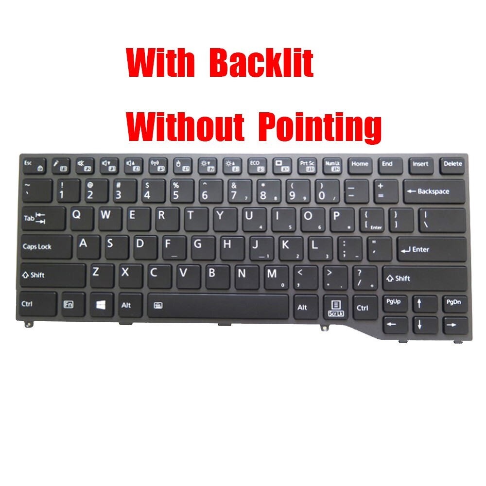 Backlit English US Keyboard For Fujitsu LifeBook E4411 E5410 E5411