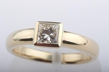 Diamantring Solitär Prinzess Princess Schliff 0,5ct 750 18k Gelb Gold DPL -