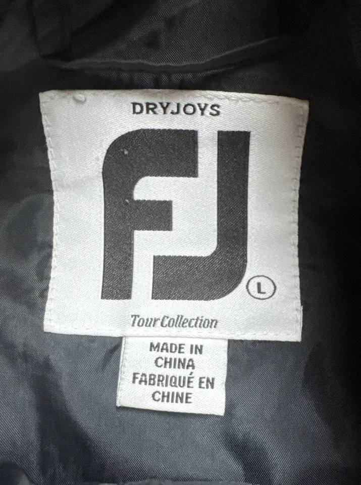 FootJoy DryJoys Jacket Sz Large Beige Tour Collection Rain 1/2 Zip Short Sleeve - Image 4 of 4