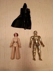 1977 Star Wars Figures Lot -darth Vader, Princess Leia, C3P0
