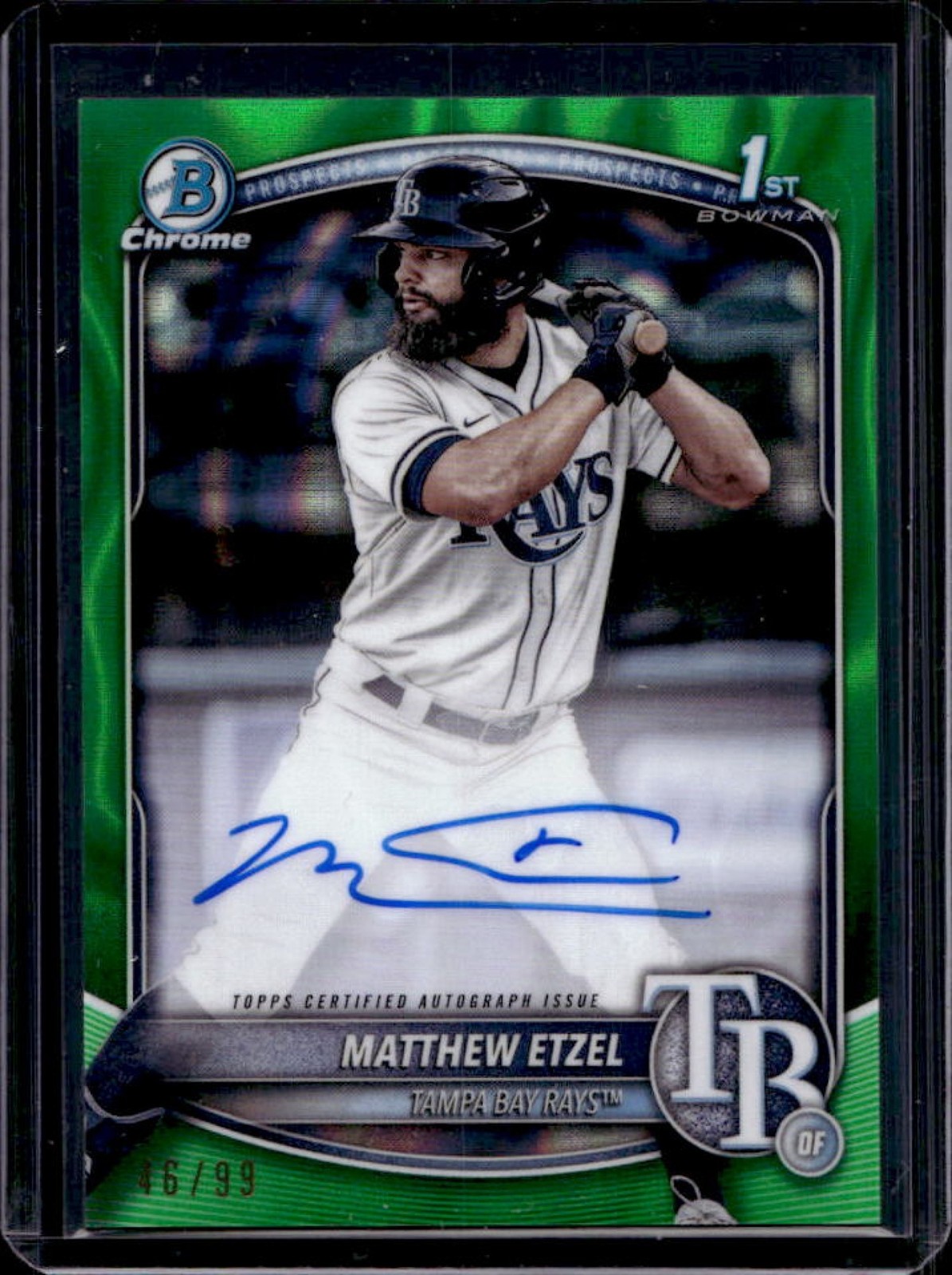 2025 Bowman Chrome Matthew Etzel Auto Green Lava Refractor 1st #46/99