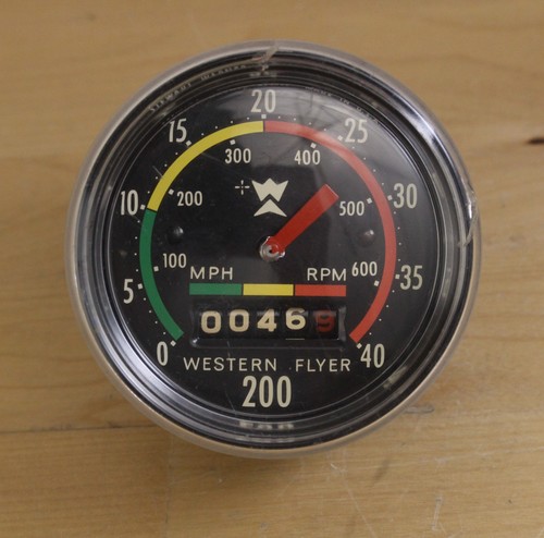 Vtg Western Flyer 200 Bicycle Speedometer UNTESTED