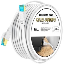 Cat 8 Ethernet Cable 50FT 40Gbps 2000Mhz Shielded RJ45