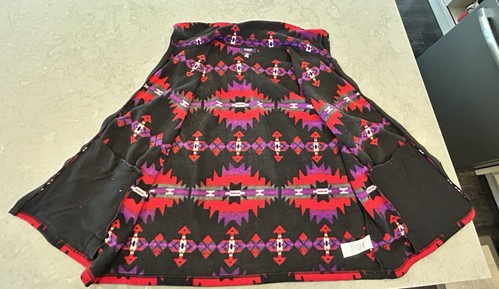 Chaps Sport Vest Womens 3XL Aztec Navajo Fleece Jacket Tribal Western Red - Picture 4 of 10