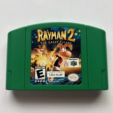 Rayman 2 The Great Escape Nintendo 64 N64 Tested Authentic Green Cart Retro