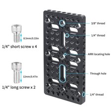 Multi-Functional Cheese Plate with 1/4"  3/8" Threads, ARRI Locating  for Camera
