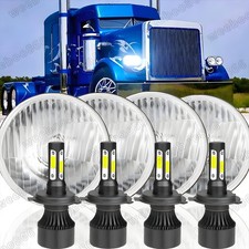 Dot Approved 4pcs 5 34 5.75 Led Headlights Hi-low For Peterbilt Semi 349 359