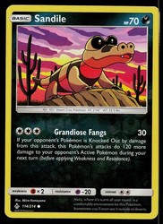 Sandile (114) Reverse Holo - Unbroken Bonds - Pokemon