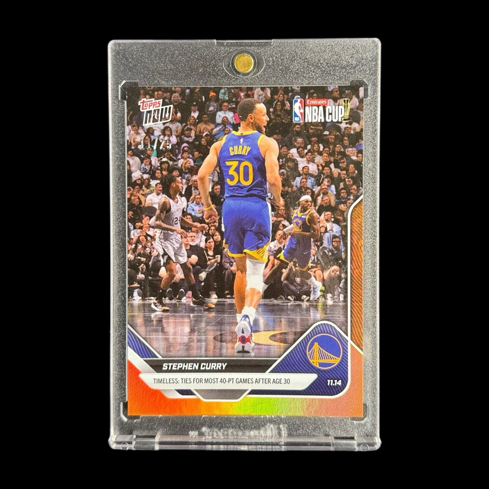 Stephen Curry Warriors 2025-26 NBA Topps NOW Card 55 Orange Foil /25