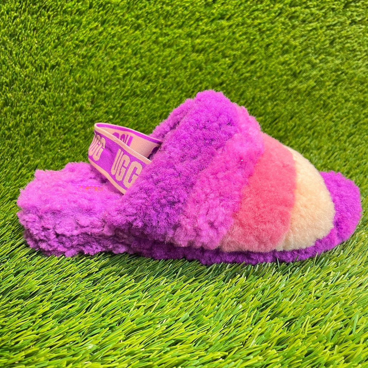 UGG Fluff Yeah Slide Womens Size Purple Pink Casual Walking