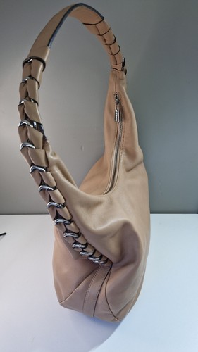 L.K.Bennett Slouchy Leather Shoulder Handbag Nude Pink - Picture 8 of 19