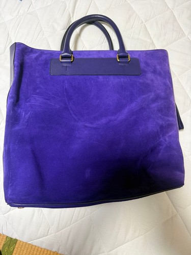 TOM FORD Tote Bag Handbag Purse Suede Leather Purple Pre-owned