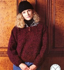 Reynolds Knitting PATTERN 753 Naturgarn Easy Henley & Hat - Easy Knit