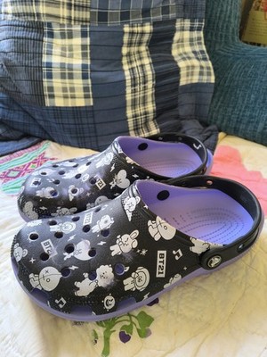 BT21 x Crocs Collaboration Classic Clog Men Size 8 Women's 10 Purple Black