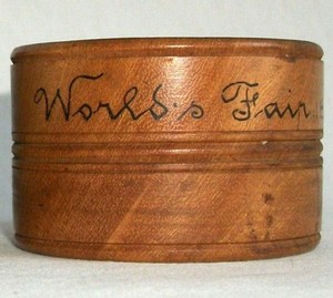 1893 World's Columbian Exposition Souvenir Wood Napkin Ring