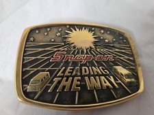 Vintage SNAP-ON Tools Brass Belt Buckle Limited Edition Leading the Way 1988 USA