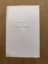 Vintage Instructions for Contact Lens Patients Ephemera Pamphlet Optometry