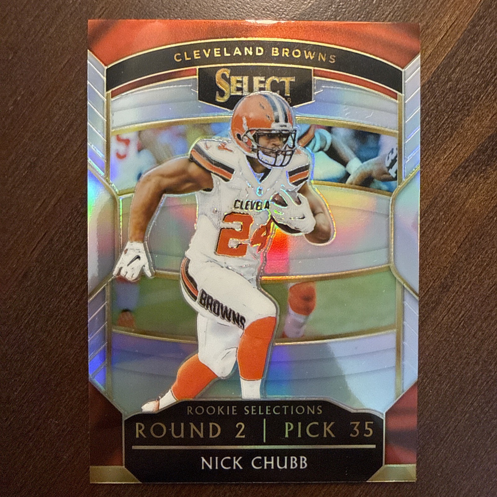 2018 Panini Select Nick Chubb #RS-23 Rookie Selections Silver Prizm