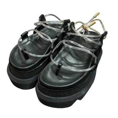 Sacai Black Cowhide Platform Sandals Size 37 Used Good Condition