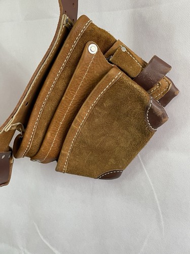 VTG Bucket Boss Tool Belt 11 Pocket Adjustable Carpenter Apron Leather USA Made - Picture 3 of 24