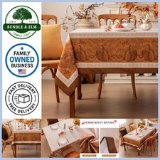 Fall Rectangle Tablecloth 60 x 120 Inch, Thanksgiving Autumn Harvest Pumpkin ...