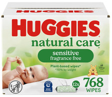 Huggies 768 Pack Natural Care Unscented Unisex Baby Wipes