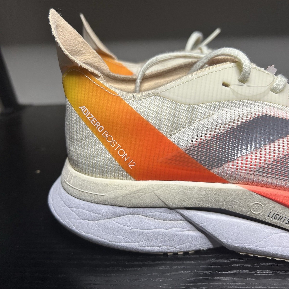 Women's Size 8 adidas Adizero Boston 12 Ivory Pack W Orange