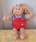 Vintage Cabbage Patch Kids Doll 1980s 1990s Toy Red Overalls