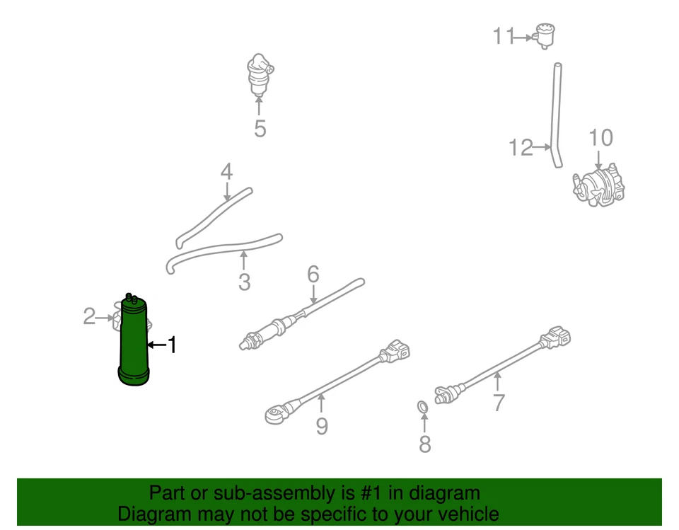 Bote de vapor genuino Volkswagen 1996-2003 Beetle Jetta Golf Cabrio 1HM-201-799 Foto 2 de 2