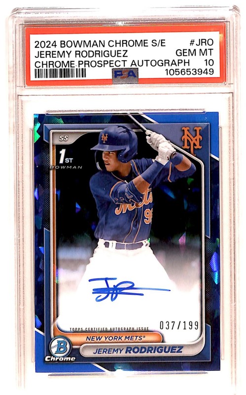 2024 Bowman Chrome Sapphire Prospects 37/199 Jeremy Rodriguez Auto PSA 10 GS1