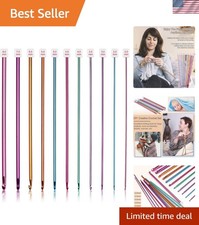 Long Crochet Hook Set, 11Pcs Tunisian Multicolor Afghan Crochet Needles