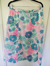 Vintage Lilly Pulitzer Skirt Size 16 Floral A Line Pockets White Label Resort