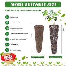 70 Pack Brown Grow Sponges Seed Pods Replacement for Indoor Garden 0.29 per gallon