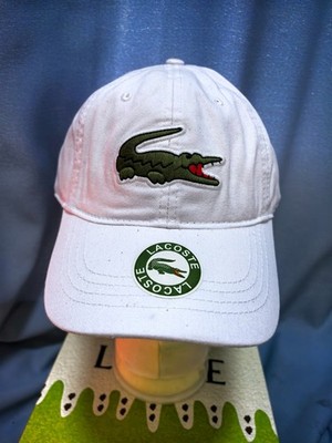 LACOSTE Adjustable Baseball Cap with Crocodile Embroidery Classic Style White