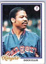 1978 Topps #209 Dock Ellis Texas Rangers Baseball Card EX