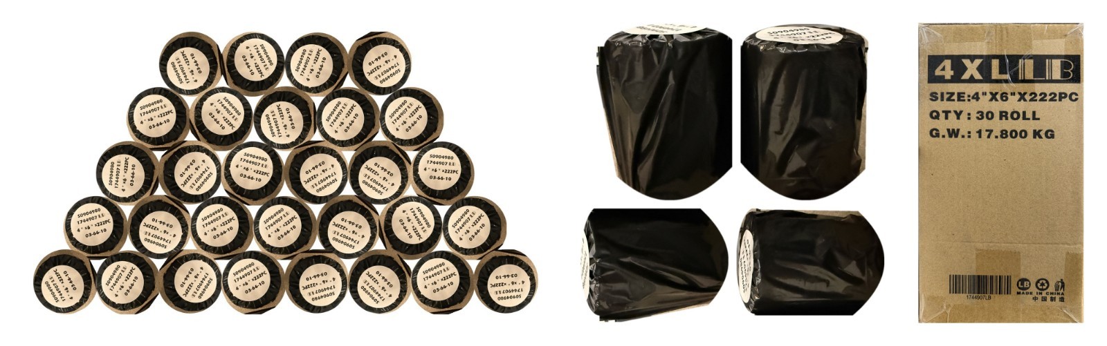 4x6 Direct Thermal Shipping Labels 30 Rolls 222 Labels/Roll 6660 Total