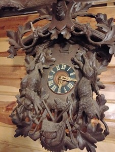 Antique Beautiful Rare Ger. Black Forest Cuckoo Clock Vintage 3 Weights New Pic