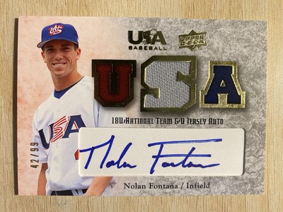 2008 Upper Deck USA Baseball Teams Blue Ink AUTO /99 Nolan Fontana #18U-FO