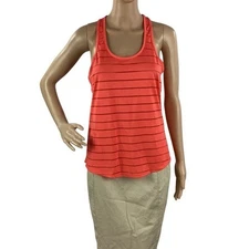 Zyia Active Havana Striped Racerback Tank Coral Orange Small