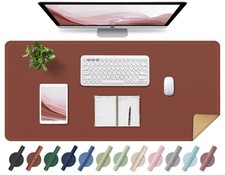 Non Slip Desk Mat, 31.5" x 15.7" PU Leather Desk Pad, Cork Desk Mat for Deskt...