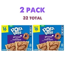 (2 Pack) NEW Girl Scouts Pop-Tarts Frosted Coconut Caramel Toaster Pastries!!