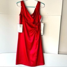 NWT  130 Betsy  Adam Women's Red Silk Satin Dress Formal Evening Prom, 14