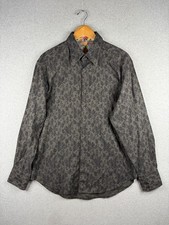 Robert Graham Shirt Mens Large Floral Contrast Flip Cuff Sport Cotton Holiday