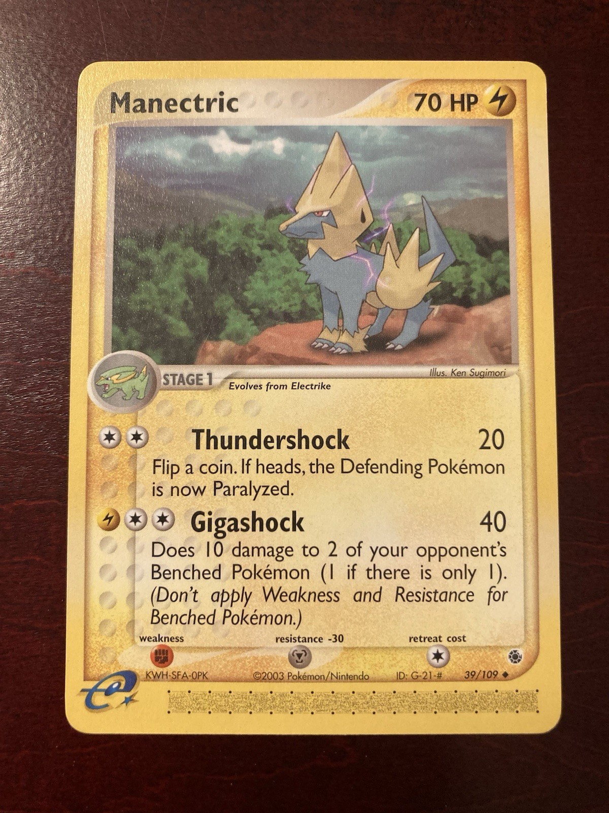 Manectric 39/109 Ruby and Sapphire Uncommon Pokemon TCG Card NM