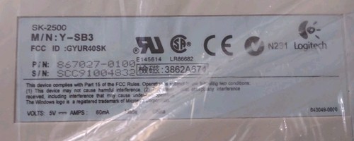 VINTAGE LOGITECH WINDOWS PS/2 CABLE KEYBOARD Y-SB3 IN OEM BOX RM0-KBRK - Picture 5 of 7