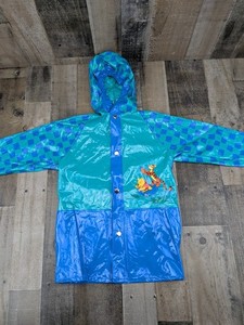 Vintage Winnie The Pooh & Tiger PVC Raincoat Jacket Size 4T