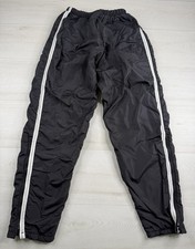 Vtg IN PLAY Insulated Track Pants Black Ankle Zip Drawstring USA Made Men XS EUC