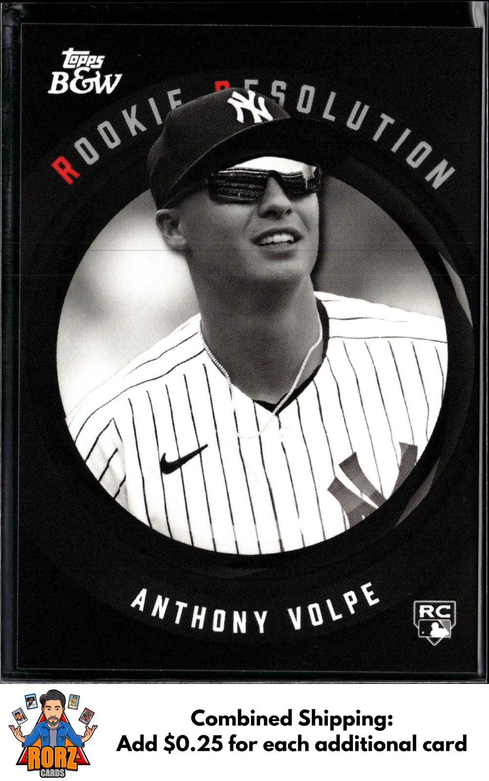 2023 Topps Black & White #RR5 Anthony Volpe Rookie Resolution RC Yankees