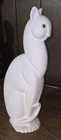 Vintage MCM Retro Royal Haeger Ceramic Winking Cat Textured White 15 Inches Tall