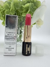 Lancome L'Absolu Rouge Drama Matte Lipstick 157 Obsessive Red Clear Cap